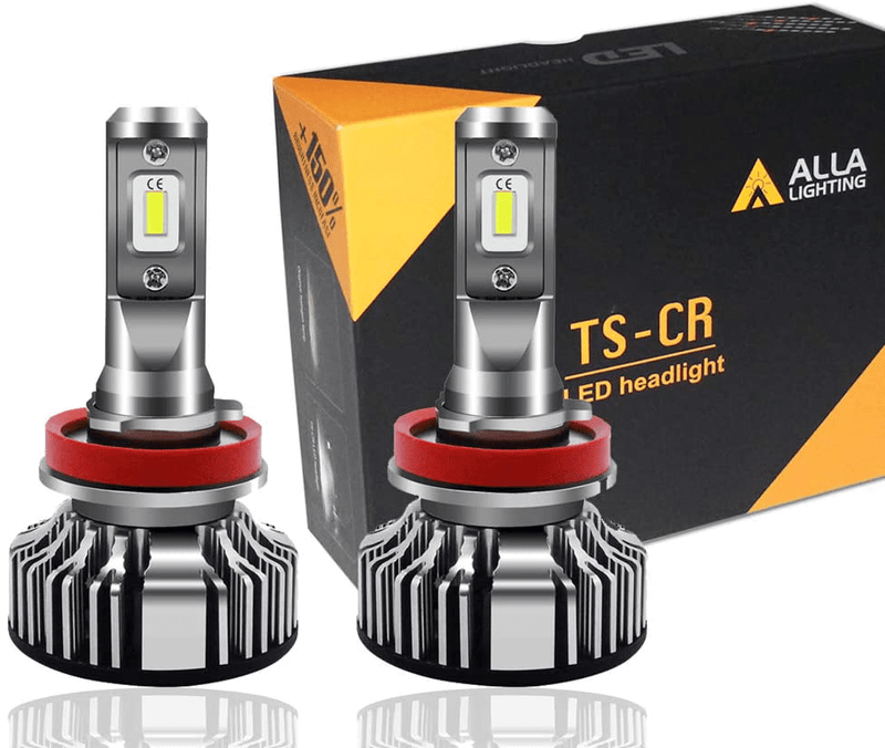 Alla Lighting 10000 Lumen H8 H9 H11 LED Bulbs, Headlights(off-roading), Fog Lights or DRL, 6000K Xenon White Extremely Super Bright Replacement for Cars, Trucks, Motorcycles,  Alla-H11-TS-CR-HL-Headlight Default Title  