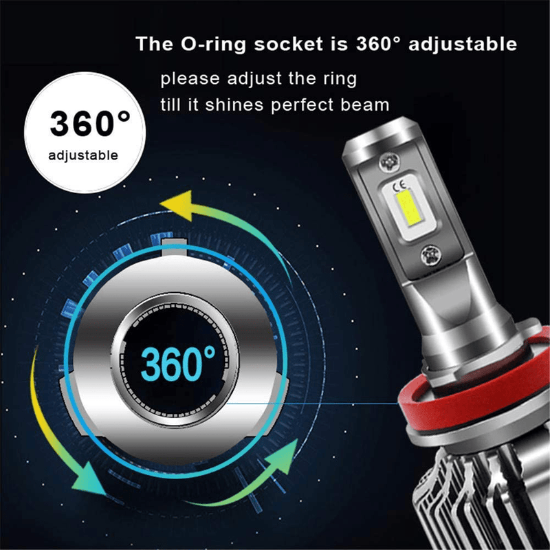 Alla Lighting 10000 Lumen H8 H9 H11 LED Bulbs, Headlights(off-roading), Fog Lights or DRL, 6000K Xenon White Extremely Super Bright Replacement for Cars, Trucks, Motorcycles,  Alla-H11-TS-CR-HL-Headlight   