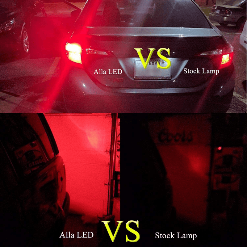 Alla Lighting BAY15D 2057 1157 LED Flashing Brake Lights Bulbs Super Bright 12V SMD Strobe Stop 7528 1154 3496 Red Dual Filament Upgrade for Cars, Trucks, Motorcycles, Trailers  STR-2835-1157-39R-Red   