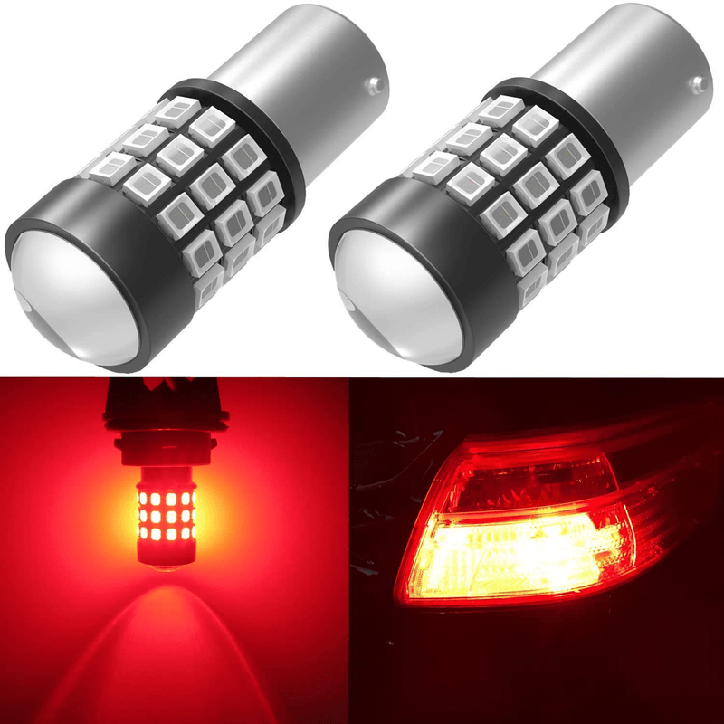 Alla Lighting BAY15D 2057 1157 LED Flashing Brake Lights Bulbs Super Bright 12V SMD Strobe Stop 7528 1154 3496 Red Dual Filament Upgrade for Cars, Trucks, Motorcycles, Trailers
