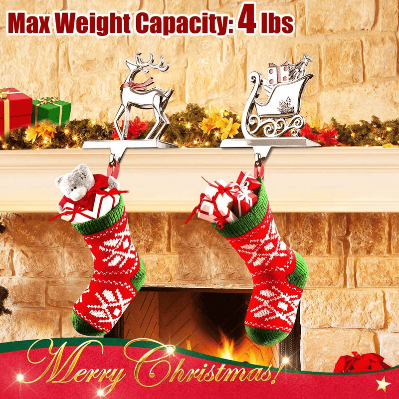 AllEASY Christmas Stocking Holder for Mantle 2 Pieces, Non-Slip Weighted Stocking Holders, Metal Stocking Hangers, Christmas Decoration Xmas Moose & Sleigh Home & Garden > Decor > Seasonal & Holiday Decorations& Garden > Decor > Seasonal & Holiday Decorations AllEASY   