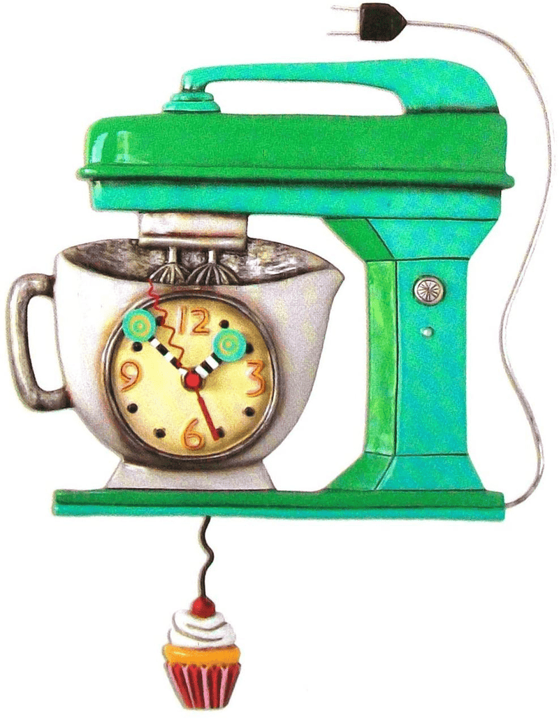 Allen Design Studios "Vintage Mixer Green" Mixer Kitchen Wall Clock Home & Garden > Decor > Clocks > Wall Clocks Allen Designs   