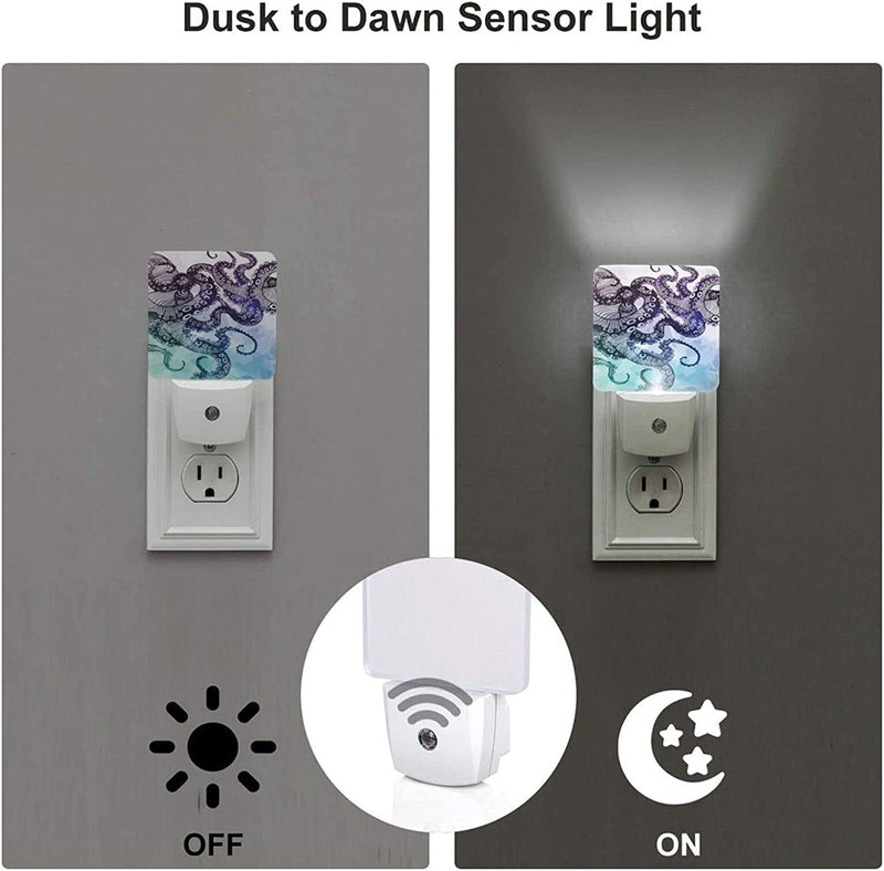 Allgobee Night Light Clolorful-Underwater-Animal Dusk to Dawn Sensor,Automated on Off,Home Decor for Kitchen,Bathroom,Bedroom