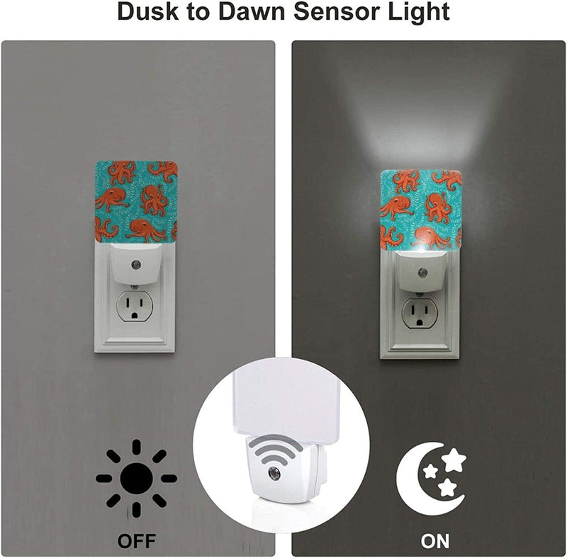 Allgobee Night Light Underwater-Animal-Deep-Sea Dusk to Dawn Sensor,Automated on Off,Home Decor for Kitchen,Bathroom,Bedroom