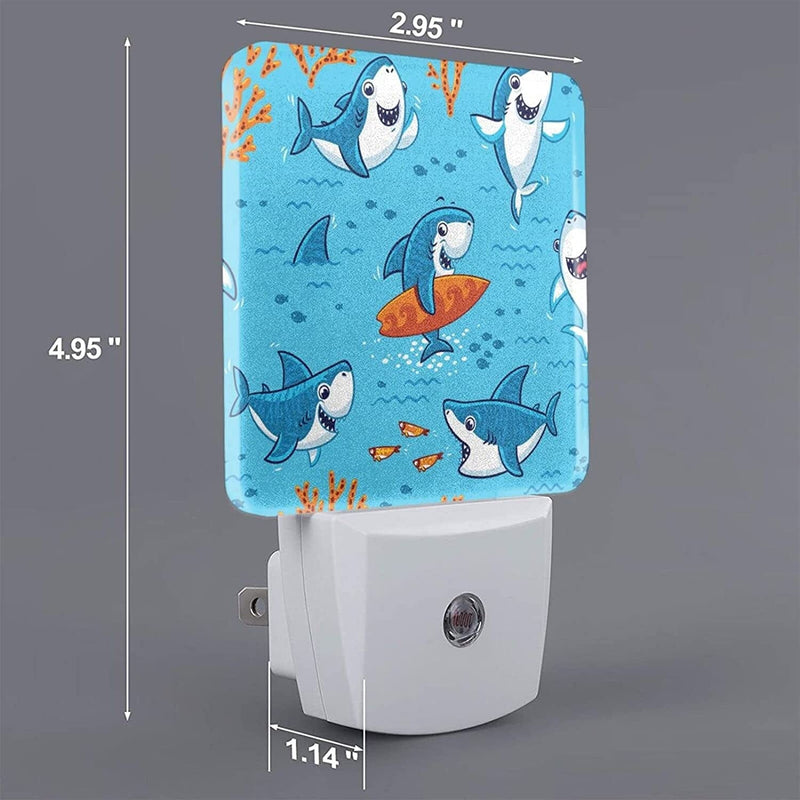 Allgobee Night Light Underwater-Cute-Cartoon-Sharks Dusk to Dawn Sensor,Automated on Off,Home Decor for Kitchen,Bathroom,Bedroom Home & Garden > Pool & Spa > Pool & Spa Accessories allgobee   