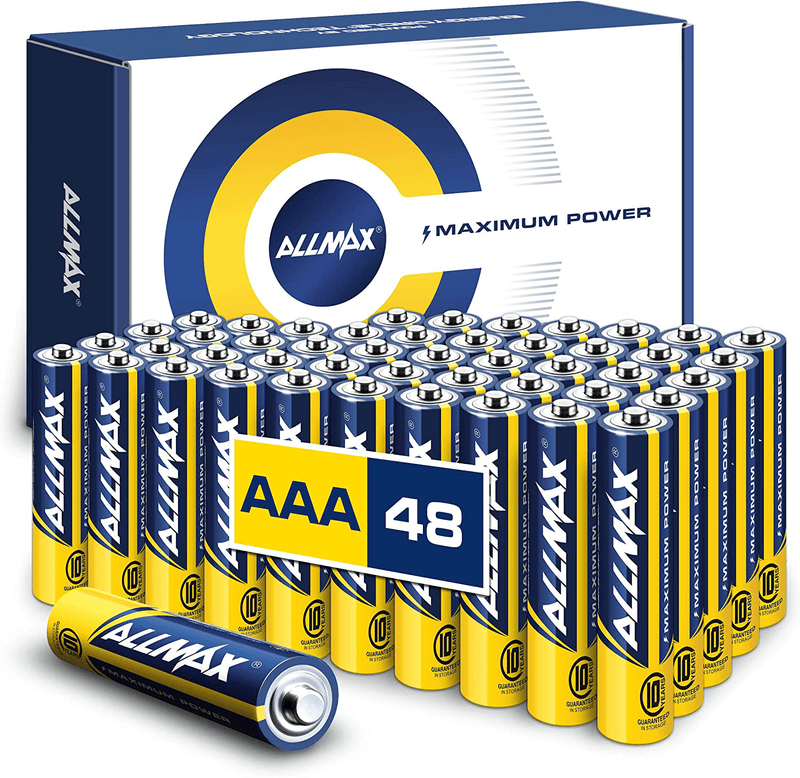 Allmax AAA Maximum Power Alkaline Batteries (100 Count Bulk Pack) – Ultra Long-Lasting Triple A Battery, 10-Year Shelf Life, Leak-Proof, Device Compatible – Powered by EnergyCircle Technology(1.5V) Electronics > Electronics Accessories > Power > Batteries Allmax Battery, USA 48 Count (Pack of 1)  