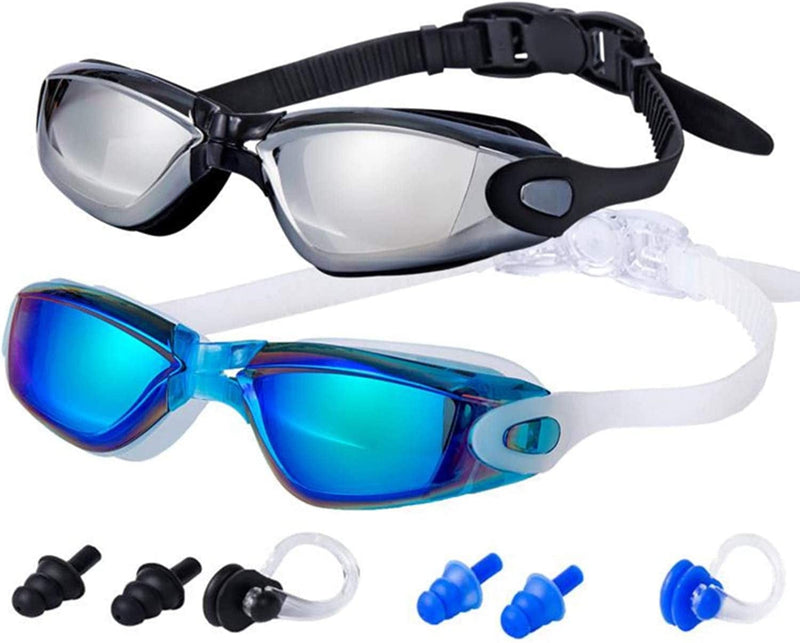 ALLPAIPAI Swim Goggles | Swimming Goggles | Pack of 2 No Leaking anti Fog UV Protection Triathlon with Nose Clips + Ear Plugs,Swim Goggles for Women Men Adult Youth Kids Child Sporting Goods > Outdoor Recreation > Boating & Water Sports > Swimming > Swim Goggles & Masks ALLPAIPAI   