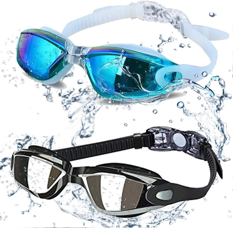ALLPAIPAI Swim Goggles - Swimming Goggles,Pack of 2 Professional anti Fog No Leaking UV Protection Wide View Swim Goggles for Women Men Adult Youth Kids