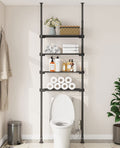 ALLZONE Bathroom Organizer, over the Toilet Storage, 4-Tier Adjustable Shelves for Small Room, Saver Space, 92 to 116 Inch Tall, Black Home & Garden > Household Supplies > Storage & Organization ALLZONE Black Mesh Shelf 