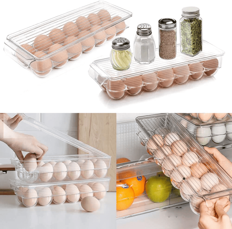 Alpacasso Fridge Organizer Storage Bins Stackable Freezer Kitchen Containers with Handles BPA Clear Organization Fridge Stackable Organizer for Cabinet Drawer and Pantry Pack of 8 Home & Garden > Kitchen & Dining > Food Storage Alpacasso   