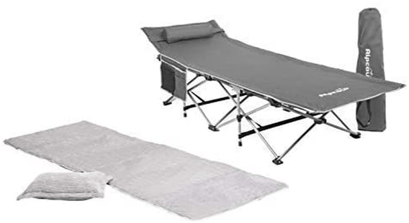 Alpcour Folding Camping Cot with Mattress Pad & Pillow for Indoor & Outdoor Use – Compact Design for Outdoor Travel, Hiking & Backpacking – Heavy Duty Design Holds Adults & Kids up to 300 Lbs Sporting Goods > Outdoor Recreation > Camping & Hiking > Camp Furniture Alpcour   