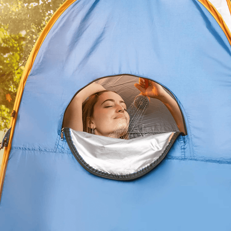 Alpcour Portable Pop up Tent – Privacy Tent for Portable Toilet, Shower and Changing Room for Camping and Outdoors – Spacious, Extra Tall and Waterproof with Utility Accessories - Sturdy and Easy Fold
