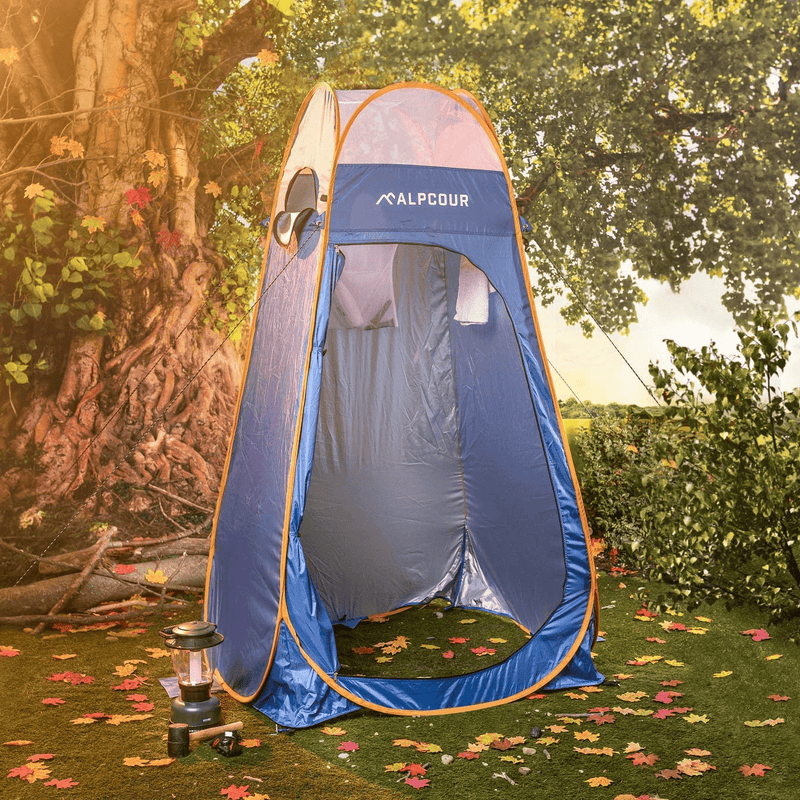 Alpcour Portable Pop up Tent – Privacy Tent for Portable Toilet, Shower and Changing Room for Camping and Outdoors – Spacious, Extra Tall and Waterproof with Utility Accessories - Sturdy and Easy Fold Sporting Goods > Outdoor Recreation > Camping & Hiking > Tent Accessories Alpcour   