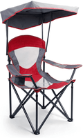 ALPHA CAMP Camp Chair with Shade Canopy Folding Camping Chair with Cup Holder and Carry Bag for Outdoor Camping Hiking Beach, Heavy Duty 300 LBS Sporting Goods > Outdoor Recreation > Camping & Hiking > Camp Furniture ALPHA CAMP Red  
