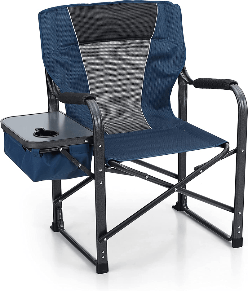 ALPHA CAMP Oversized Folding Director Chair Outdoor Heavy Duty Camping Chair with Side Table and Cooler Bag for Picnic, Hiking, Fishing, Supports 350LBS Sporting Goods > Outdoor Recreation > Camping & Hiking > Camp Furniture ALPHA CAMP   