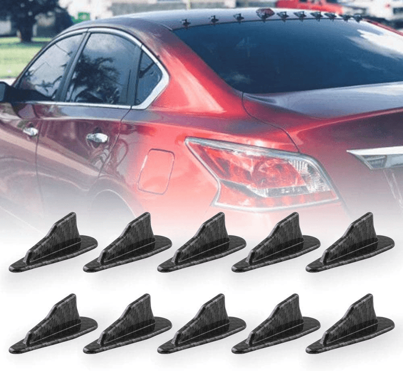 Alpha Racing 10pcs/Set Diffuser Shark Fin Kit Compatible with Spoiler Roof Wing Air Vortex Generator Carbon Fiber Pattern Vehicles & Parts > Vehicle Parts & Accessories > Vehicle Maintenance, Care & Decor Alpha Racing Red  