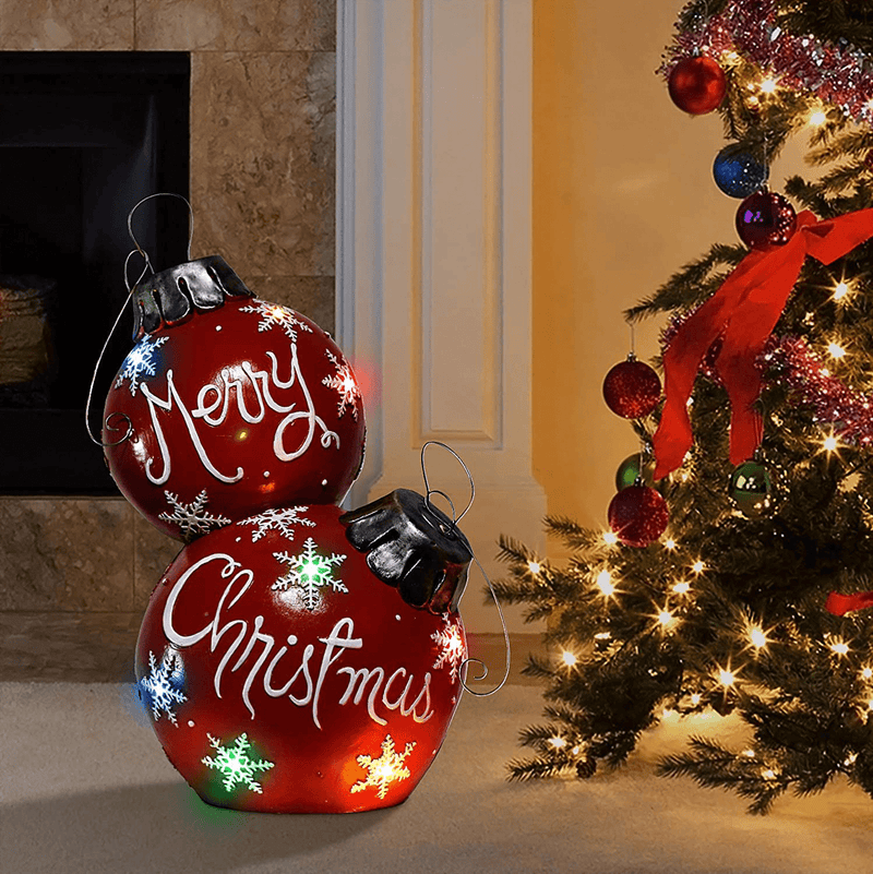 Alpine Corporation ZTY104CC Alpine Christmas Ball Ornament with Color Changing LED Light, Indoor Festive Home, Red Holiday décor, Multi Home & Garden > Decor > Seasonal & Holiday Decorations& Garden > Decor > Seasonal & Holiday Decorations Alpine Corporation   