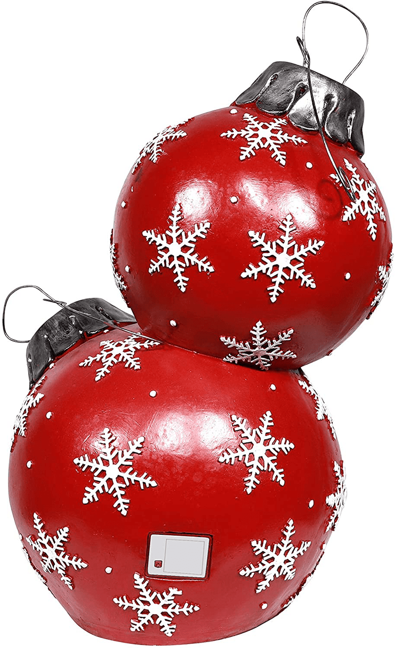 Alpine Corporation ZTY104CC Alpine Christmas Ball Ornament with Color Changing LED Light, Indoor Festive Home, Red Holiday décor, Multi