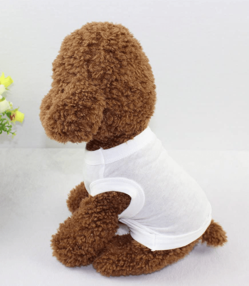 Alroman Dogs Shirts White Vest Clothing for Dogs Cats Dog Vacation Shirt Male Female Dog Clothing Puppy Summer Clothes Girls Boys Dog Cat Cotton Summer Shirt Small Pet Clothes Vest T-Shirt Apparel Animals & Pet Supplies > Pet Supplies > Cat Supplies > Cat Apparel Alroman   