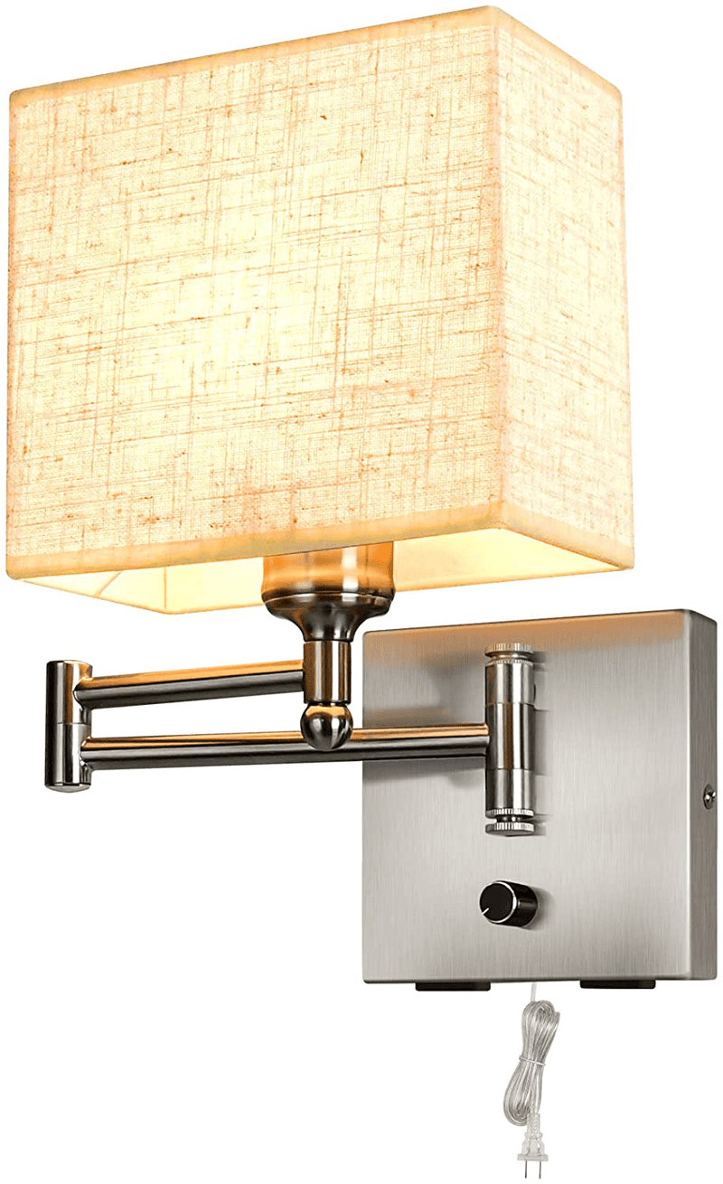 Alta Ilumina Wall Sconces 7.1 Inch Dimmable Freely, Wall Lamp with 2 USB Port, Swing Arm Freely, Plug in Wall Sconce, Wall Lamp with Plug in Cord, Wall Lamps for Bedroom , Sconces Wall Lighting Home & Garden > Lighting > Lighting Fixtures > Wall Light Fixtures KOL DEALS   