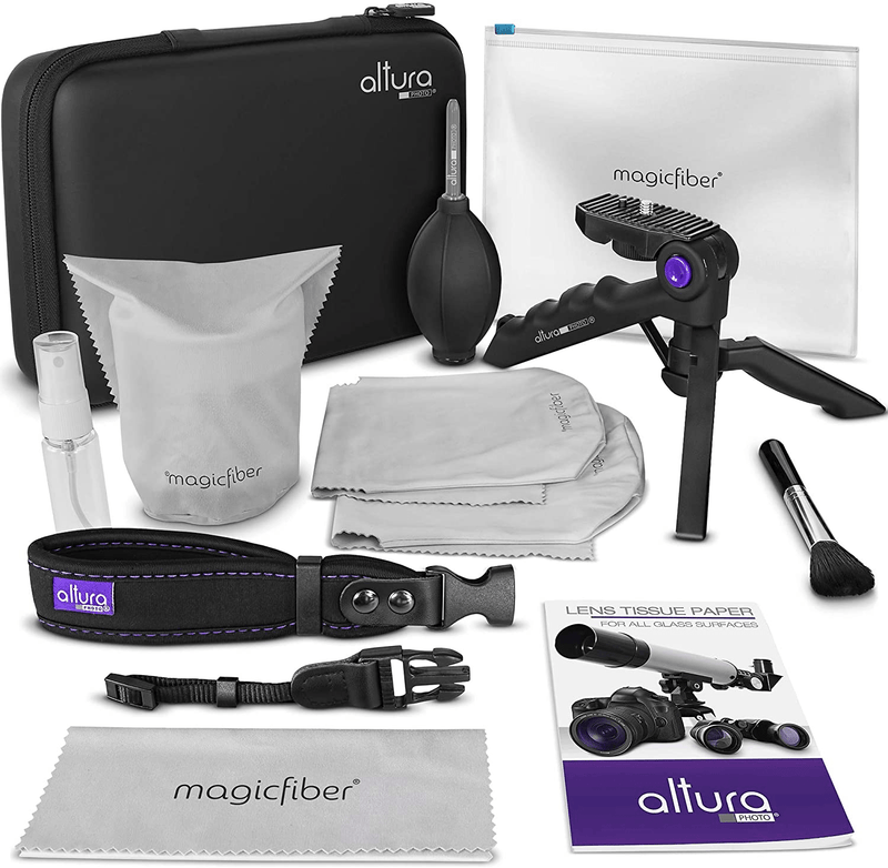 Altura Photo Camera Accessories Bundle - Photography Accessories Kit for Canon Nikon Sony DSLR & Mirrorless Cameras, Includes Small Tripod for Camera, Lens Cleaning Kit & Camera Cleaning Kit