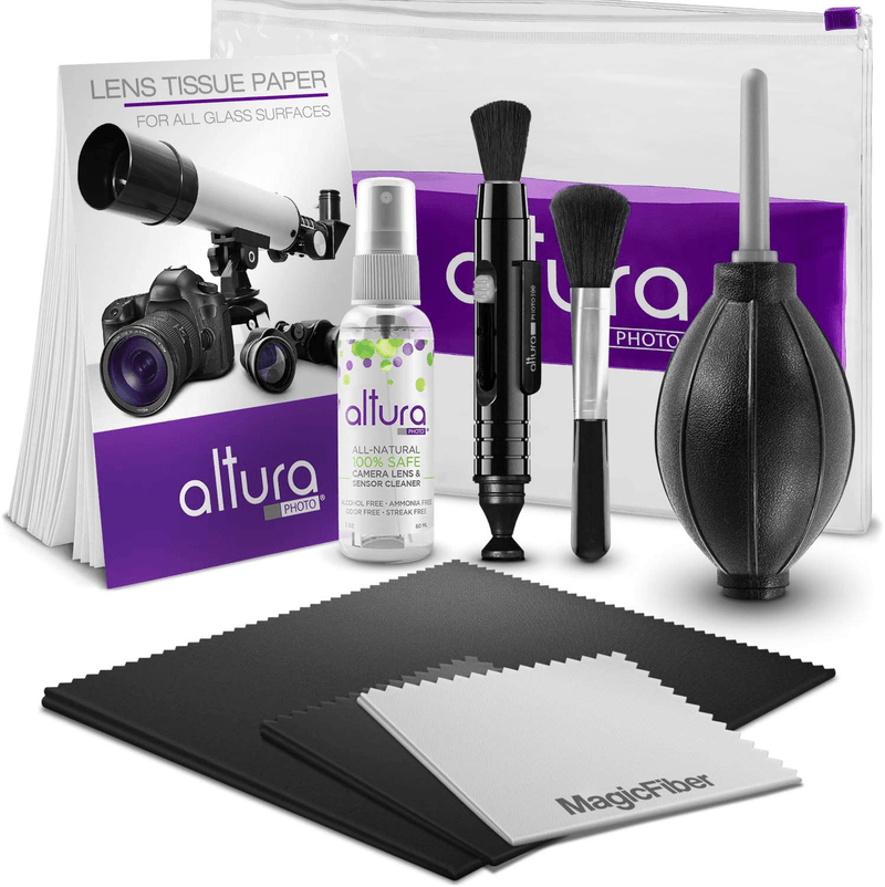 Altura Photo Professional Camera Cleaning Kit for DSLR & Mirrorless Cameras and Sensitive Electronics Bundle - Camera Accessories Kit with Altura Photo 2oz All Natural Cleaning Solution Cameras & Optics > Camera & Optic Accessories > Camera Parts & Accessories Altura Photo w/ 2oz All Natural Cleaning Solution  