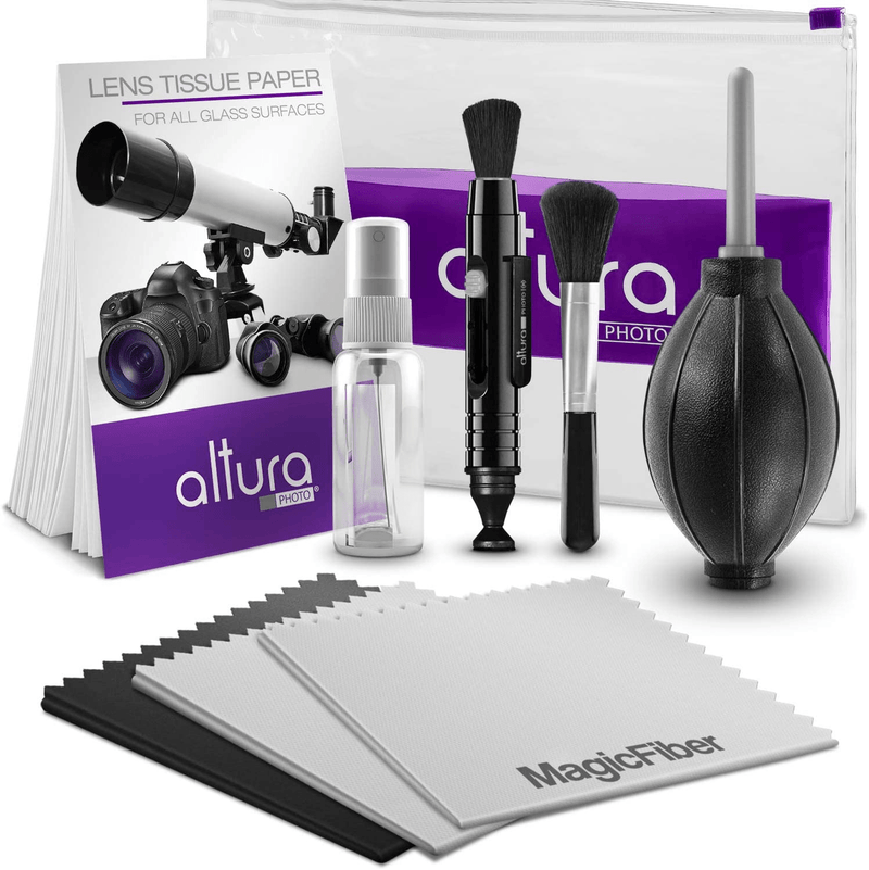Altura Photo Professional Camera Cleaning Kit for DSLR & Mirrorless Cameras and Sensitive Electronics Bundle - Camera Accessories Kit with Altura Photo 2oz All Natural Cleaning Solution Cameras & Optics > Camera & Optic Accessories > Camera Parts & Accessories Altura Photo w/ Empty Spray Bottle  