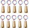 Aluan Wine Bottle Lights with Cork Christmas Lights 12 LED 10 Pack Fairy Lights Waterproof Battery Operated Cork String Lights for Jar Party Wedding Christmas Festival Bar Decoration, Warm White Home & Garden > Lighting > Light Ropes & Strings AluanTech Multicolor 12LED 