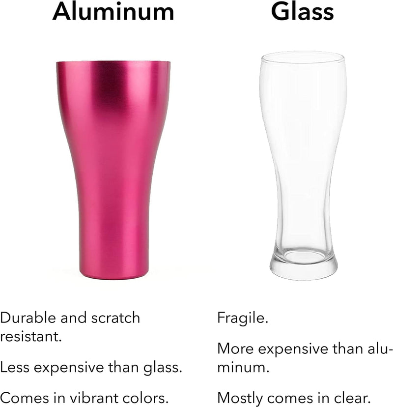 Aluminum Beverage Glasses, Set of 6, Different Color, for Children and Adults, Travelling Glasses, Party Glasses, Stackable 12Oz (Small)