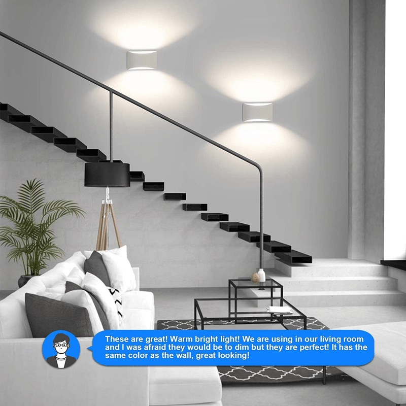 Aluminum Modern LED Wall Sconces Set of 2, 15 W 3000K Warm White up and down Lighting Fixture Lamps for Stairway, Bedroom, Hallway, Basement, Cafes, Wall-Mounted or Plug in (4 G9 Bulbs Included)