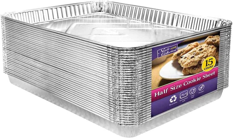Aluminum Pans Half Size Cookie Sheet 15 Count | Durable Nonstick Baking Sheets 17.75" X 12.75" Home & Garden > Kitchen & Dining > Cookware & Bakeware Nicole Home Collection   