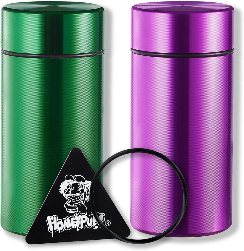 Aluminum Stash Jar, Smell Proof Containers with O Rubber Ring, Multipurpose Airtight Storage Container Bottle for Pepper, Spices & Herb Home & Garden > Decor > Decorative Jars Honeypuff 42ml-Purple-Green  