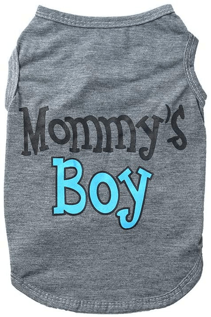 Always88 Pet Dog Clothes XS Dog Clothes Pet Clothes for Small Dogs Tee Shirts Mommy'S Boy Puppy Costumes XS-L Animals & Pet Supplies > Pet Supplies > Dog Supplies > Dog Apparel always88 Small  