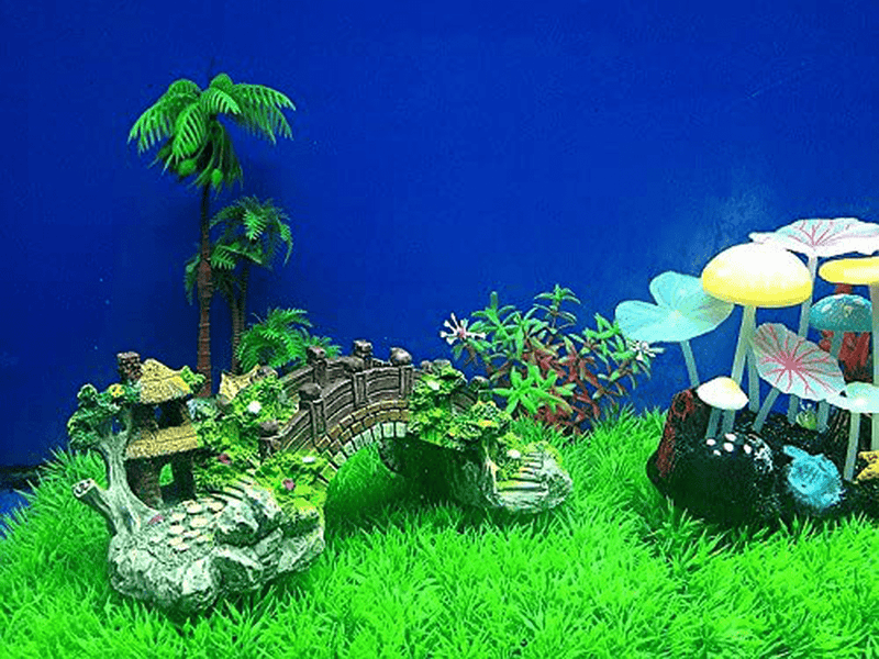 Alwaysuc Pavilion Tree Fish Tank Decoration Aquarium Ornament Poly Resin Bridge Landscape Decor Fish Tank Ornaments Animals & Pet Supplies > Pet Supplies > Fish Supplies > Aquarium Decor Alwaysuc   