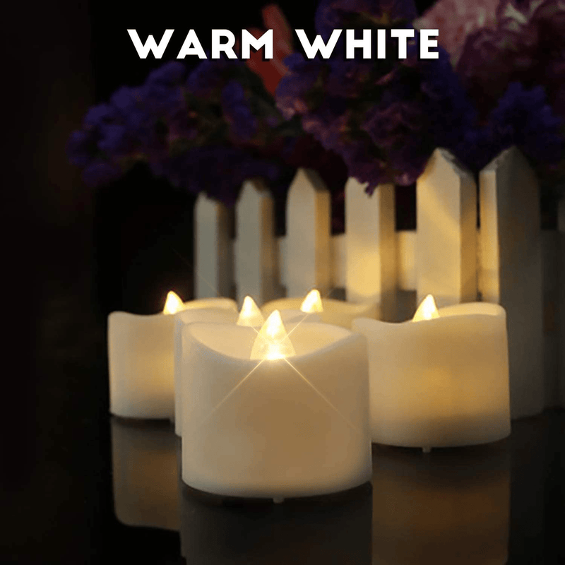 Amagic 48 Pack Flameless Tea Lights, Battery Operated LED TeaLight Candles for Mothers Day Gifts, Warm White, Flickering, D1.4'' H1.25''