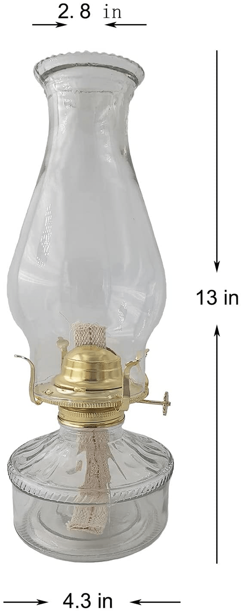 amanigo Oil-Lamp Glass Kerosene Lantern - Large Classic Oil Lamp for Indoor Use