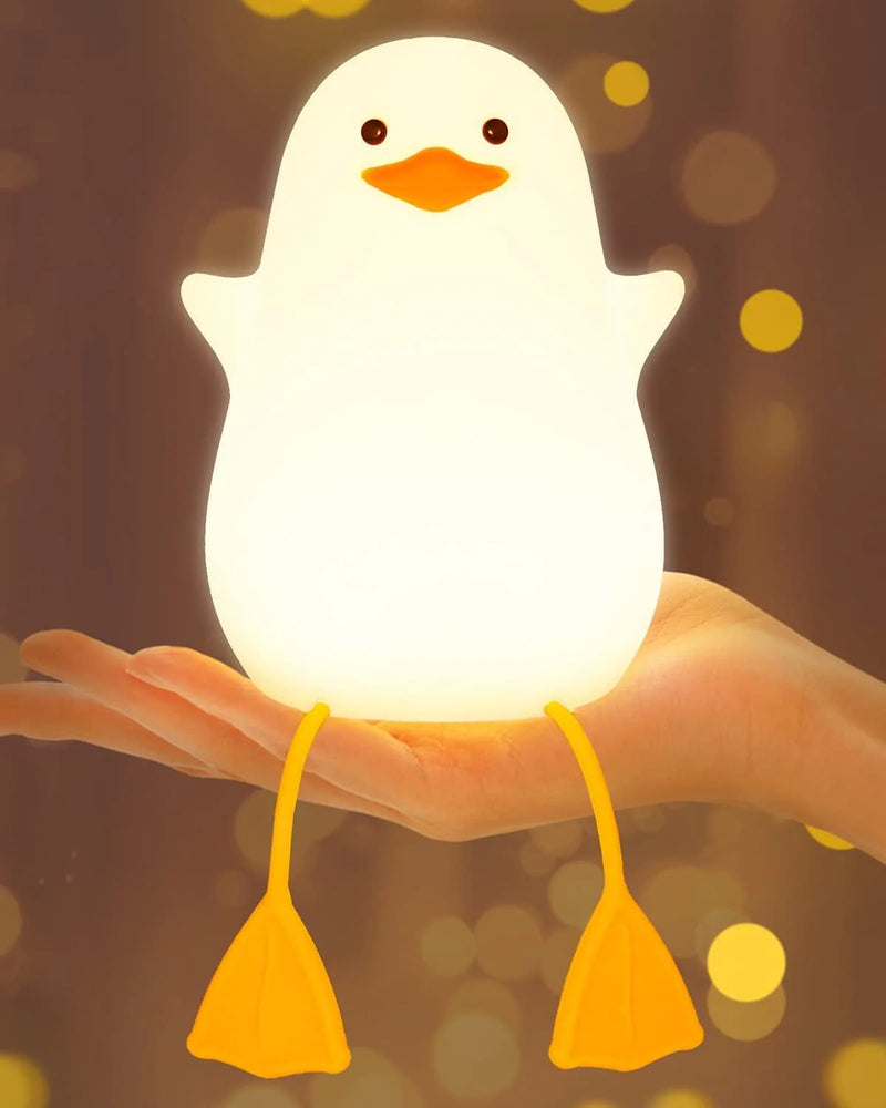 Amaredom Night Light for Kids with 2 Color Changing Mode & Dimming Function, Rechargeable LED Night Light with 20 Minutes Timer & Tap Control - Cute Duck Shape
