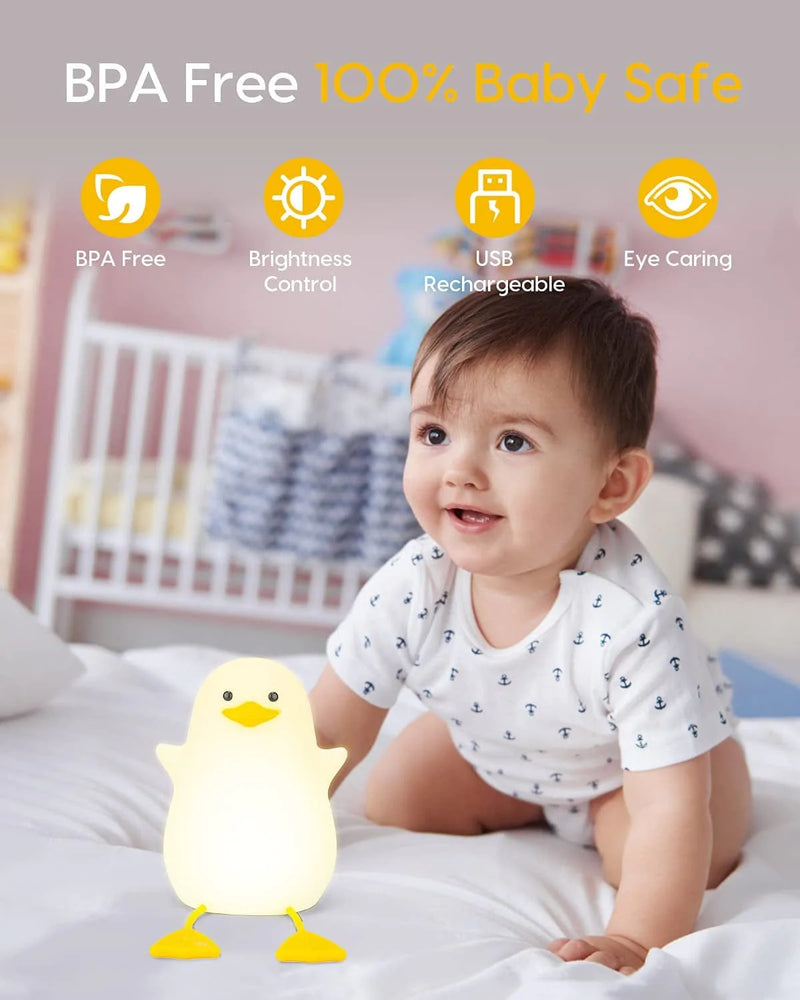 Amaredom Night Light for Kids with 2 Color Changing Mode & Dimming Function, Rechargeable LED Night Light with 20 Minutes Timer & Tap Control - Cute Duck Shape Home & Garden > Lighting > Night Lights & Ambient Lighting Amaredom   