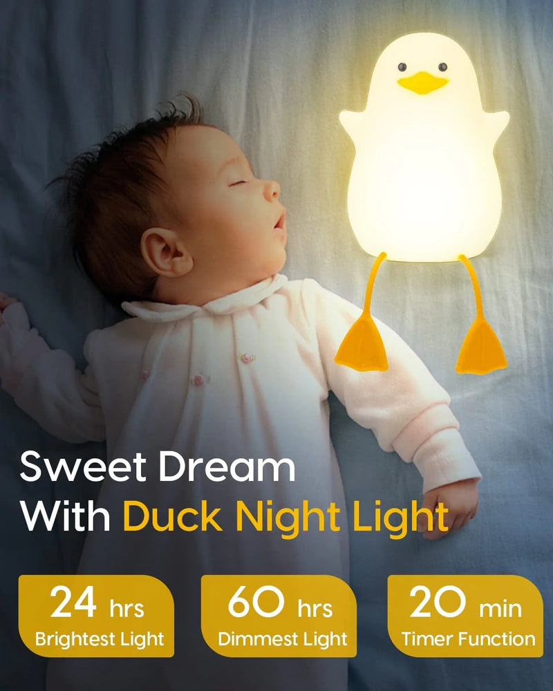 Amaredom Night Light for Kids with 2 Color Changing Mode & Dimming Function, Rechargeable LED Night Light with 20 Minutes Timer & Tap Control - Cute Duck Shape Home & Garden > Lighting > Night Lights & Ambient Lighting Amaredom   