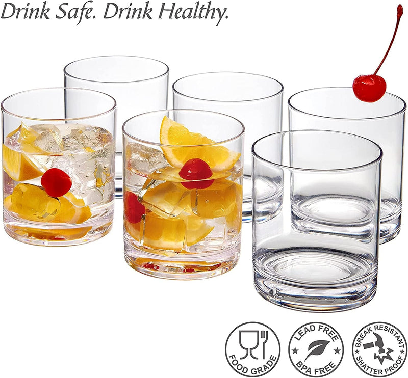 Amazing Abby - Probity - 12-Ounce Plastic Tumblers (Set of 6), Plastic Drinking Glasses, All-Clear High-Balls, Reusable Plastic Cups, Bpa-Free, Shatter-Proof, Dishwasher-Safe Home & Garden > Kitchen & Dining > Barware Amazing Abby   