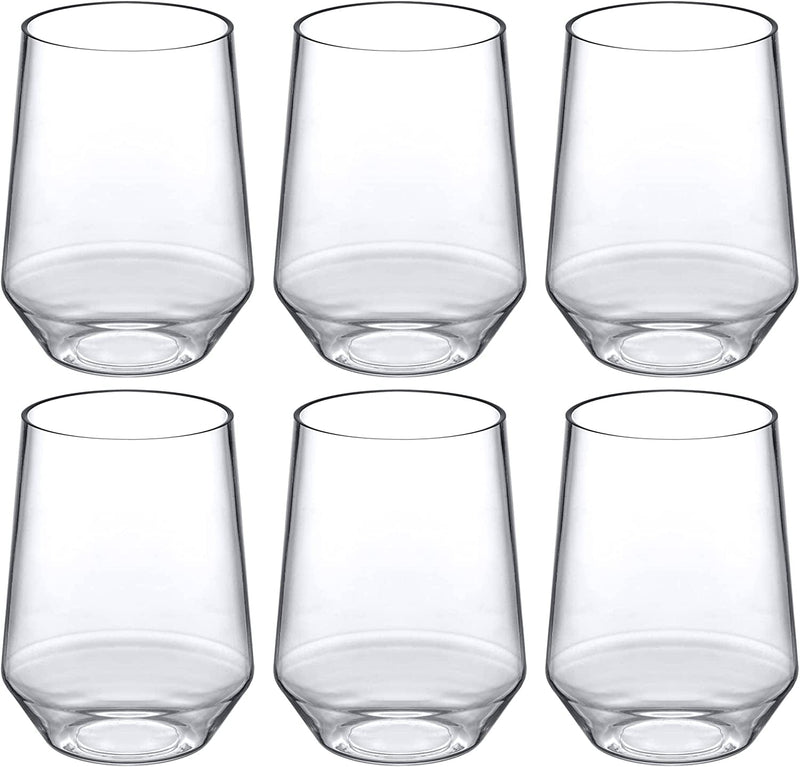 Amazing Abby - Samantha - 20-Ounce Unbreakable Tritan Wine Glasses (Set of 6), Plastic Stemless Wine Tumblers, Reusable, Bpa-Free, Dishwasher-Safe, Perfect for Poolside, Outdoors, Camping, and More Home & Garden > Kitchen & Dining > Tableware > Drinkware Amazing Abby   