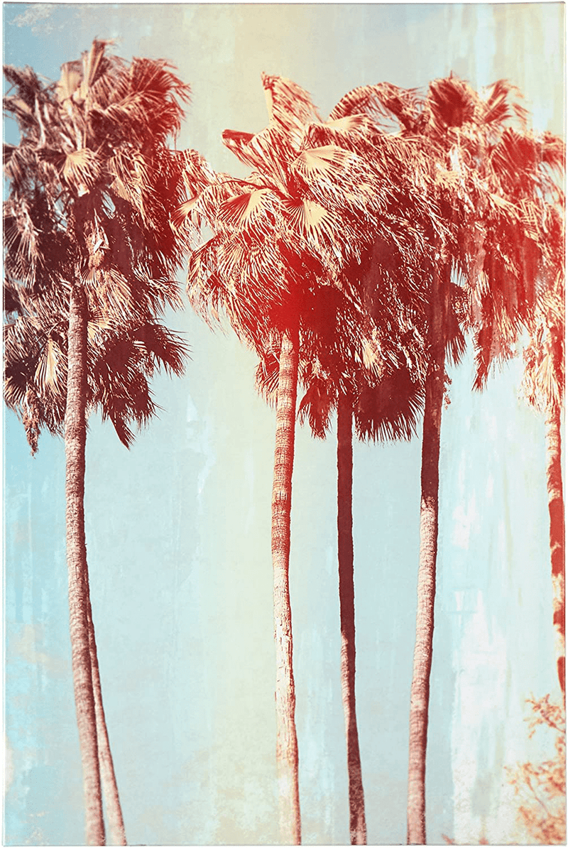 Amazon Brand – Rivet Vintage-Look Turquoise and Sepia Palm Tree Print, 10"x15" Home & Garden > Decor > Artwork > Posters, Prints, & Visual Artwork Rivet 16x24  