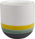 Amazon Brand – Rivet Westline Modern Indoor Outdoor Hand-Painted Stoneware Flower Vase, 9.5"H, Red White Blue Black Home & Garden > Decor > Vases Rivet Yellow Large Planter 