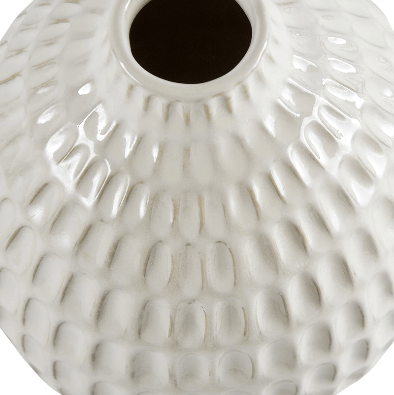 Amazon Brand – Stone & Beam Modern Oval Pattern Decorative Stoneware Vase, 8.75 Inch Height, Off-White Home & Garden > Decor > Vases Stone & Beam   