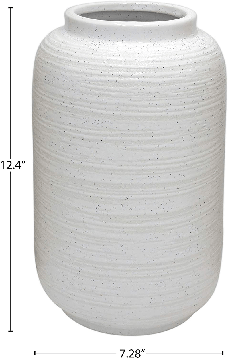 Amazon Brand – Stone & Beam Textured Modern Vase, 12.4"H, White Home & Garden > Decor > Vases Stone & Beam   