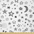 Ambesonne Half Moon Fabric by The Yard, Repeating Mystical Sky Elements Sun and Stars Illustration, Stretch Knit Fabric for Clothing Sewing and Arts Crafts, 1 Yard, Blue Ceil Arts & Entertainment > Hobbies & Creative Arts > Arts & Crafts > Crafting Patterns & Molds > Sewing Patterns Ambesonne Black White 5 Yards 