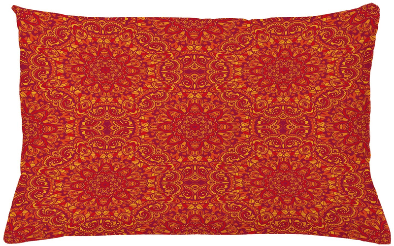 Ambesonne Red Mandala Throw Pillow Cushion Cover, Tribal Motifs Details Floral Wisdom Eastern, Decorative Square Accent Pillow Case, 16" X 16", Burnt Orange Home & Garden > Decor > Chair & Sofa Cushions Ambesonne 26" X 16"  