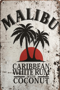 AMELIA SHARPE Metal Sign Malibu Rum tin Sign Vintage Bar Man cave Garage Kitchen Home Wall Decoration Art Sign 12 X 8 Inch Home & Garden > Decor > Artwork > Sculptures & Statues AMELIA SHARPE As the Picture Shows104 8" W X 12" L 