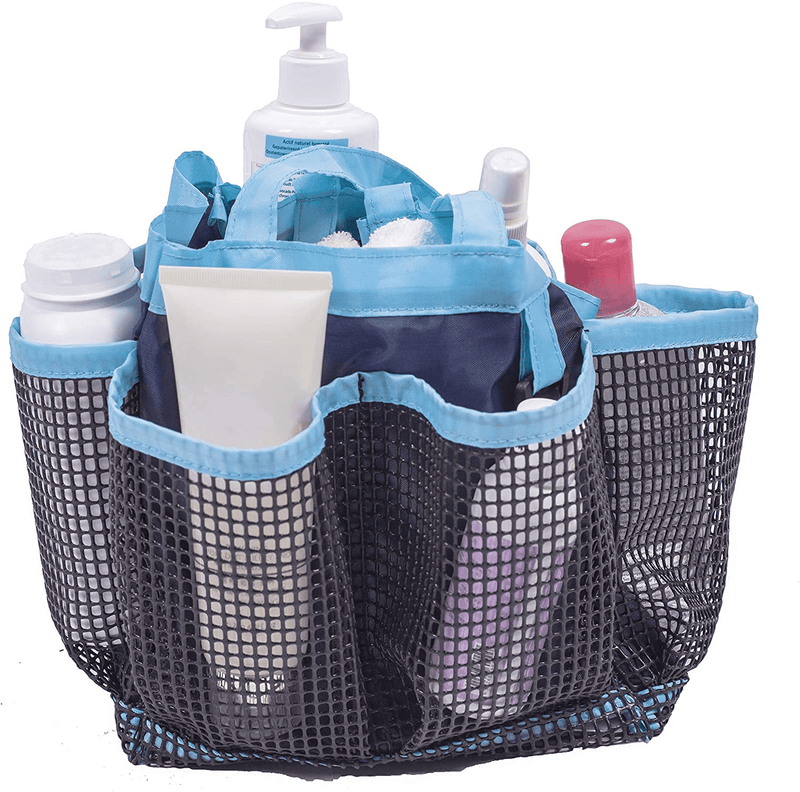 Amelitory Mesh Shower Caddy Portable Quick Dry Shower Tote Bag Hanging Bath Organizers 8 Compartments for Dorm,Bathroom,Gym,Camp,Gray Sporting Goods > Outdoor Recreation > Camping & Hiking > Portable Toilets & Showers Amelitory Blue  
