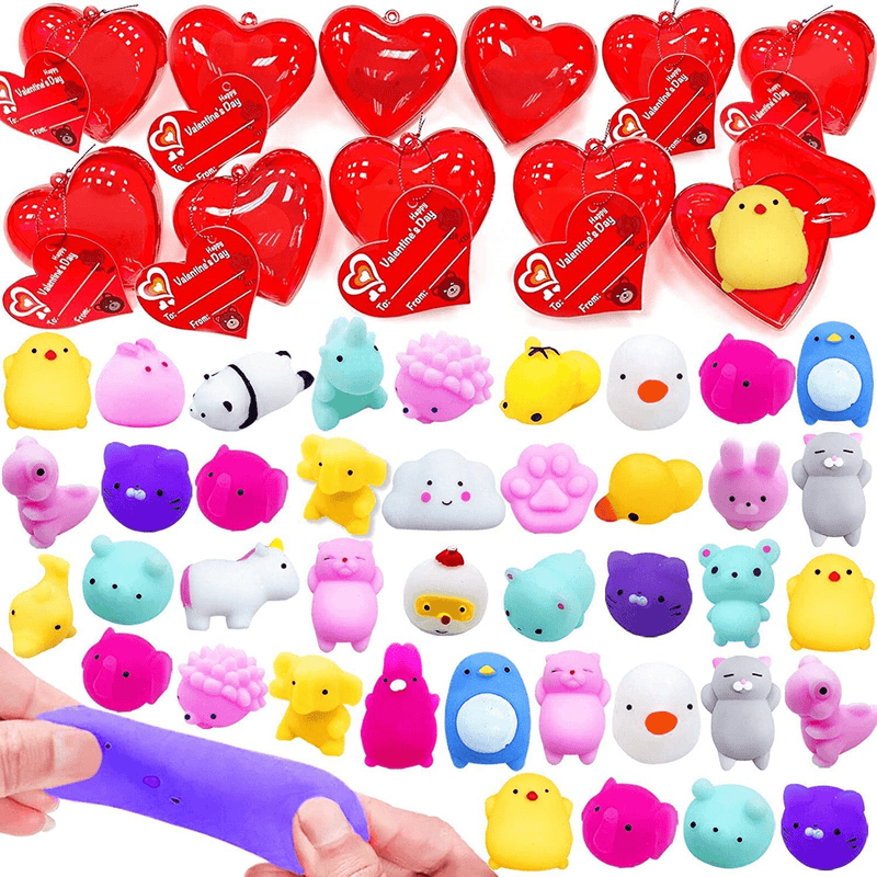 AMENON 28 Pack Hearts Filled 28 Pack Animal Squeeze Toys Bear with Valentines Exchange Cards- Class Valentines Day Gifts Bulk Valentine Favors for Kids Stress Relief Toys Prizes Classroom Home & Garden > Decor > Seasonal & Holiday Decorations AMENON   